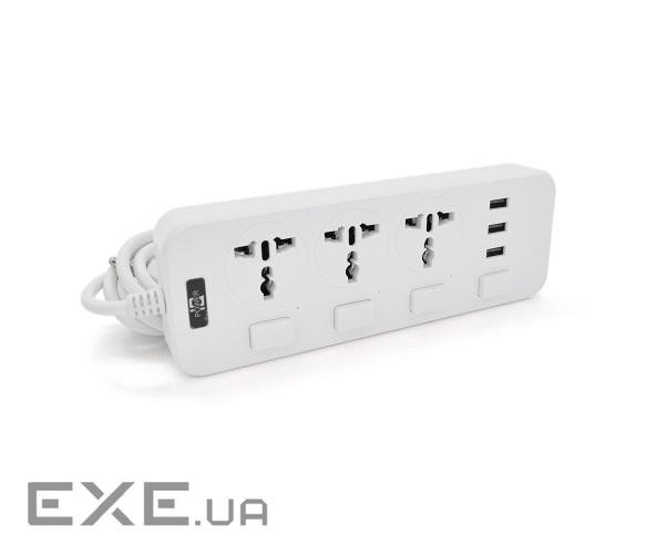 Фільтр мережевий 2 м, Voltronic ТВ-Т14, 3 розетки + 3 USB, 2 м