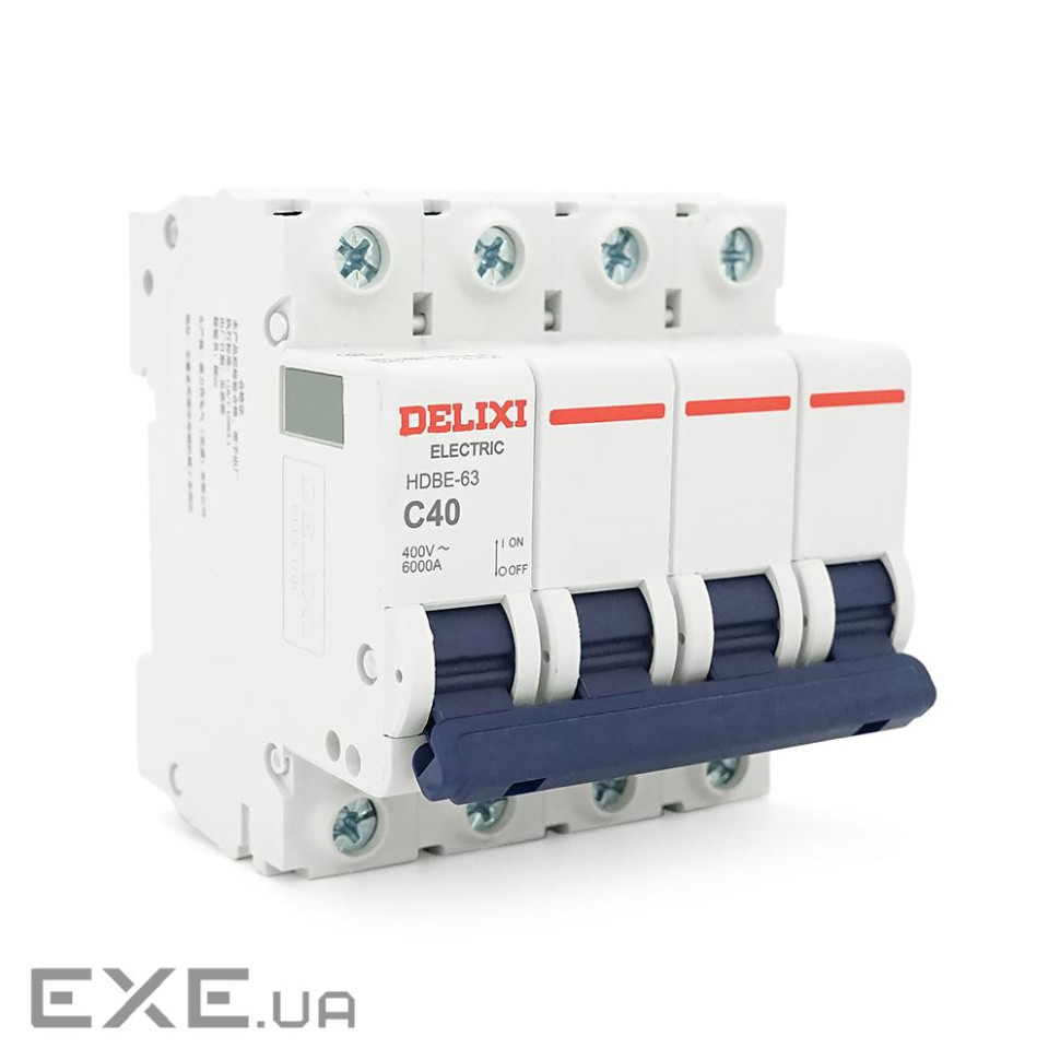 Автоматичний вимикач змінного струму Delixi HDBE-63 C40 34 / 6000A, 400V