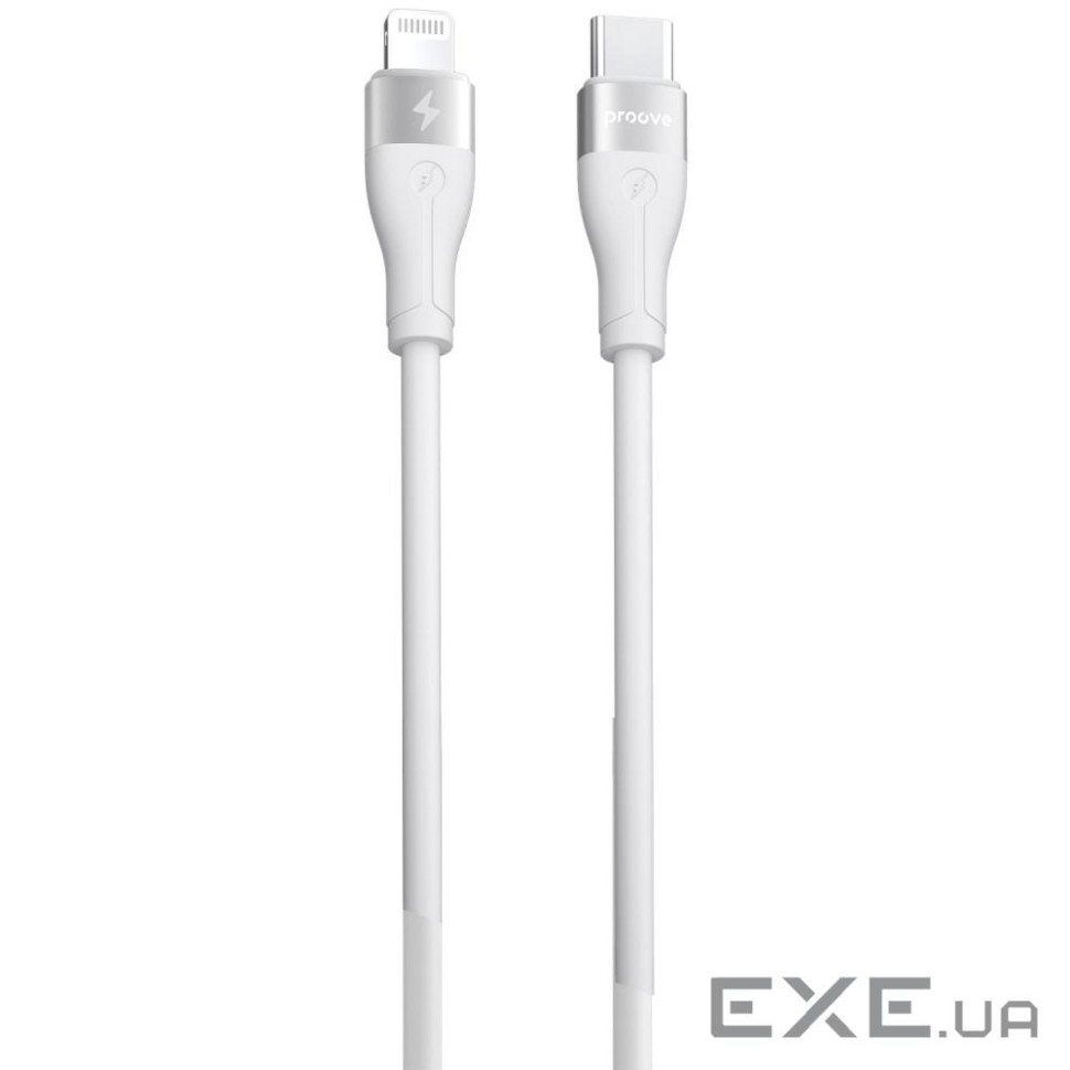 Кабель Proove Soft Silicone Type-C to Lightning 27W (2m) white (CCSO27002122)