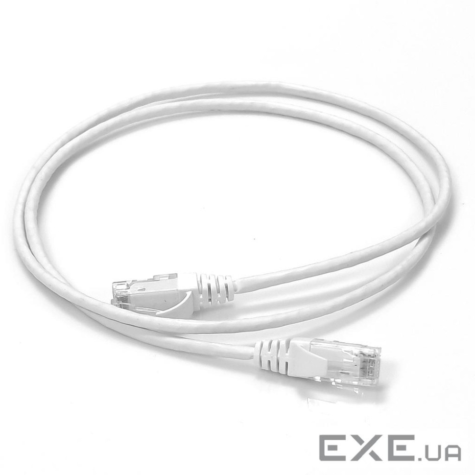 Патч-корд кат. 6, 26AWG Slim, D4мм, RJ45-RJ45, білий, 1 м, U/UTP, LSZH, Corning (UU008073965) , U/UTP, LSZH, Corning (UU
