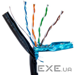 Кабель мережевий FTP 305м , cat.5e, CU, 4*2*0,51, PVC+PE, outdoor, black GEAR (GEC-FTPCUOUT051305)