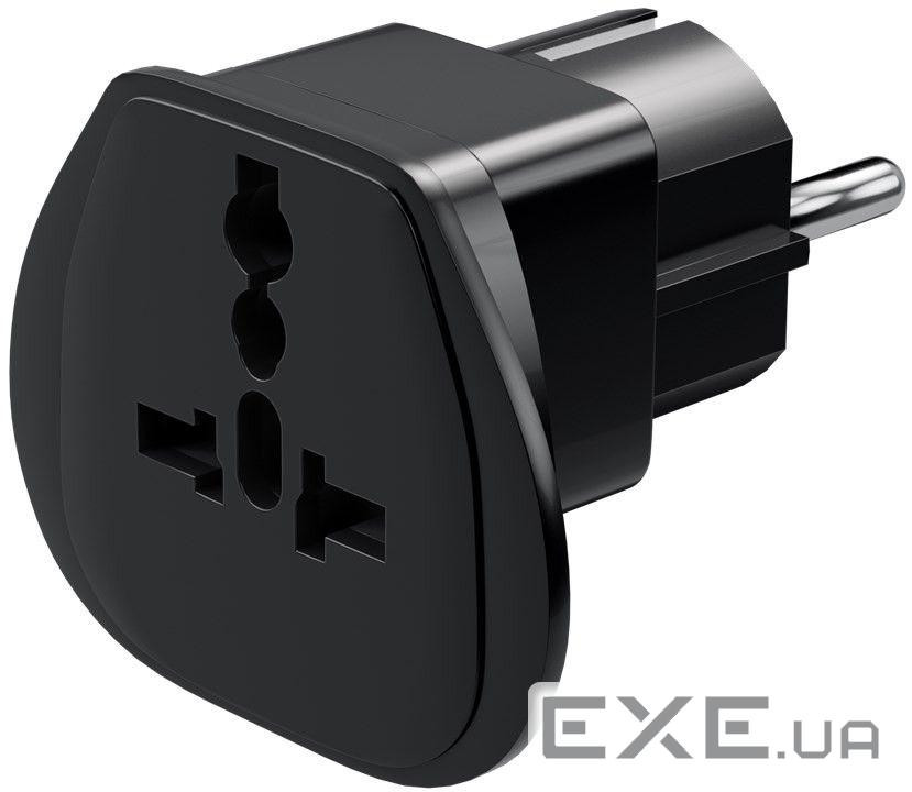Перехідник живлення IEC-EuroPlug->USA M/F, +UK/SWiss/Itly адаптер CEE7/ 7, Profi, (75.09.4028-100)