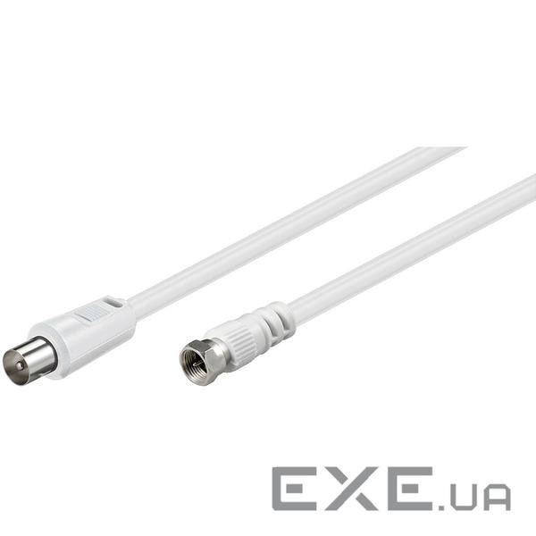 Кабель антенний RF:F-Coaxial M/M,2.5m 75 Ohm 2xShielded D=5.0mm,білий (75.01.1727-10) (75.01.1727-10)