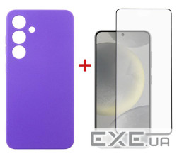 Чохол до мобільного телефона Dengos Samsung Galaxy S24 Carbon + glass Purple (DG-KM-102)