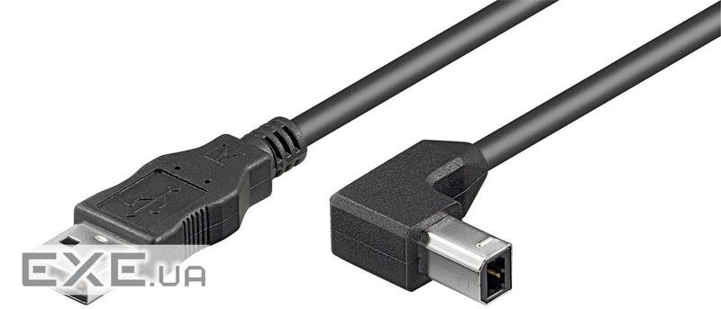 Кабель принтера USB2.0 A-B M/M 1.0m,AWG28 90йовниз 2xShielded Cu,чорний (75.09.3017-1)