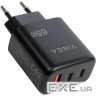 Зарядний пристрій Vinga GaN 65W PD+QC 2C1A ports Wall Charger (VCPCHCCA65B)