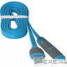 Дата кабель USB 2.0 AM to Lightning + Micro 5P 1.0m blue Defender (87487)