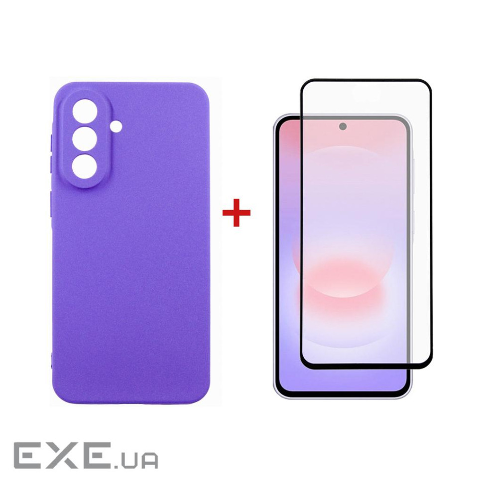 Чохол до мобільного телефона Dengos Carbon Cover + Glass Samsung Galaxy A37 Purple (DG-KM-201)