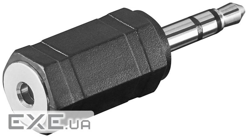 Перехідник аудіо Jack 2.5 mm 3pin-3.5 mm 3pin F/ M,адаптер Stereo Plastic,чорний (25.02.5053-1)