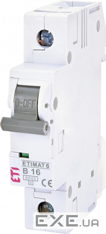 Авт. вимикач ETI ETIMAT 6 1p B 16А (6 kA) (2111516)