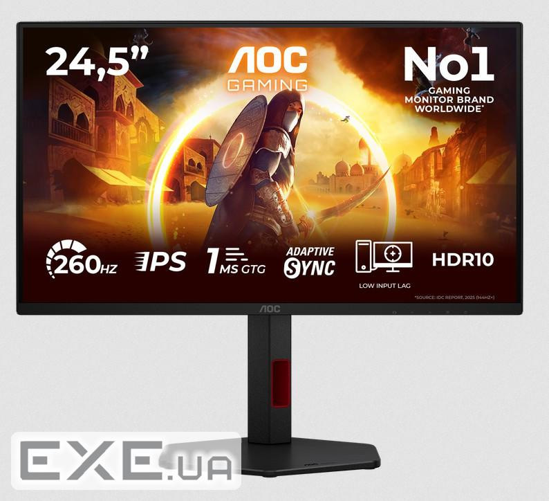 Монiтор TFT AOC 24.5" 25G4ZR IPS FHD 300nit 240Hz 2*HDMI DP Pivot Black