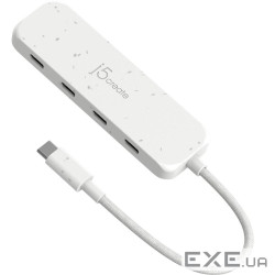 Хаб J5create JCH345EW-N USB-C на 4 USB-С, Білий