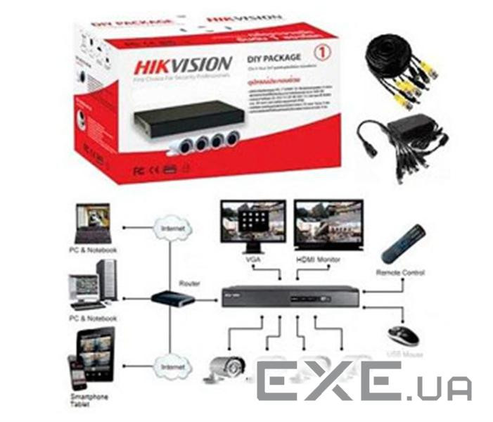 Комплект відеореєстратора Hikvision DS-J142I/7104HGHI-F1 (4 out)