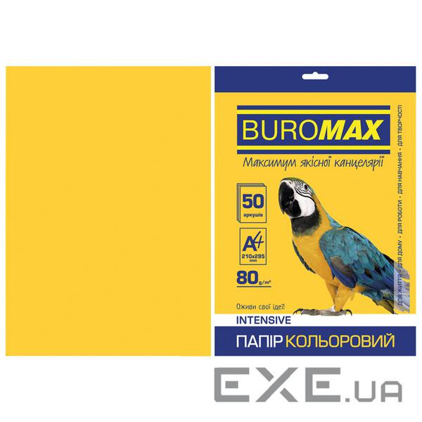 Папір Buromax А4, 80g, INTENSIVE yellow, 50sh (BM.2721350-08)