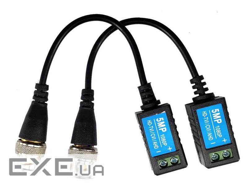 Перехідник відео Terminal block-BNC/75ohm,Video balun балун 1080p/5MP пара,чорний (84.00.7003-1) (84.00.7003-1)