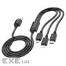 Кабель HOCO X74 3-in-1 USB-A to Lightning/Micro-USB/Type-C 1м Black (6931474767363)