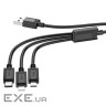 Кабель HOCO X74 3-in-1 USB-A to Lightning/Micro-USB/Type-C 1м Black (6931474767363)