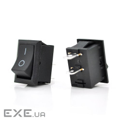 Перемикач ON-OFF KCD1-101, 250VAC / 6A, 2 контакти, Black, Q200 (KCD1-101 6A)