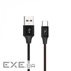 Кабель SkyDolphin S55T Neylon USB-USB Type-C (M/M), 1 м , Black (SDUSB-000436)