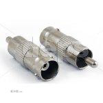 Перехідник BNC гніздо - RCA штир, корпус цинковий, штир - нікелір (BNCF-RCAM (Zn) 25шт.=1пач )