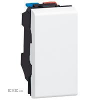 Вимикач кнопковій (без фіксації) 1- клавішній 6А, 250В безгвінтовімі зажимами (1 модуль) бі (077030)