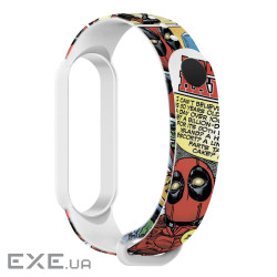 Ремінець для фітнес браслета Armorstandart Superhero для Xiaomi Mi Band 7/6/5 DP Comix Whi (ARM59252)
