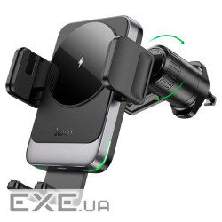 Автоутримувач HOCO HW13+ Wireless Charging 15W, кріплення на решітку, затискач 50-90мм, Black, Box , Black, Box