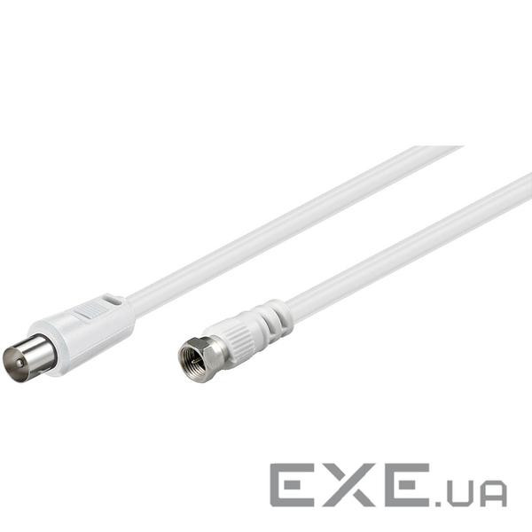 Кабель антенний RF:F-Coaxial M/M,5.0m 75 Ohm 2xShielded D=5.0mm,білий (75.01.1728-10) (75.01.1728-10)