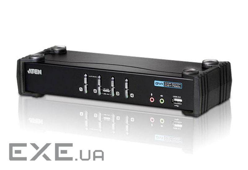 CubiQ 4-портовий комутатор USB 2.0 DVI KVMP , кабелі в комплекті (CS1764A-AT-G)