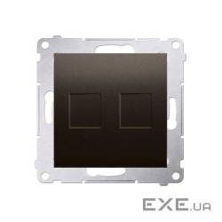 Адаптер информационный Premium 2xRJ45 Keystone, коричневий (DKP2.01/46)