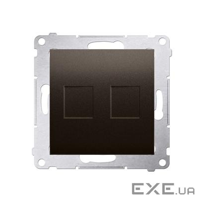 Адаптер информационный Premium 2xRJ45 Keystone, коричневий (DKP2.01/46)