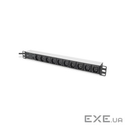 Силовий блок 19" 1U w/PDU 10xC13, 10A, 250V, вилка C14 Digitus (DN-95404)