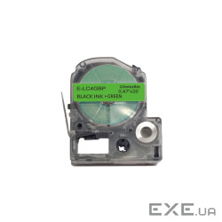 Стрічка для принтера етикеток UKRMARK E-LC4GBP, 12мм х 8м, black on green, сумісна з LC-4GBP (900508