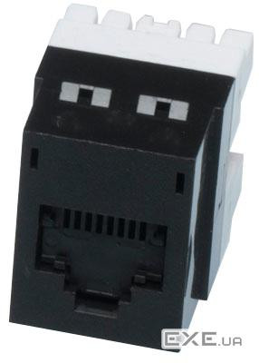 Модуль Data Gate + 1xRJ45 (WE8W), UTP, 568A / B, PowerCat 6, чорний (KSJ-00018-04)