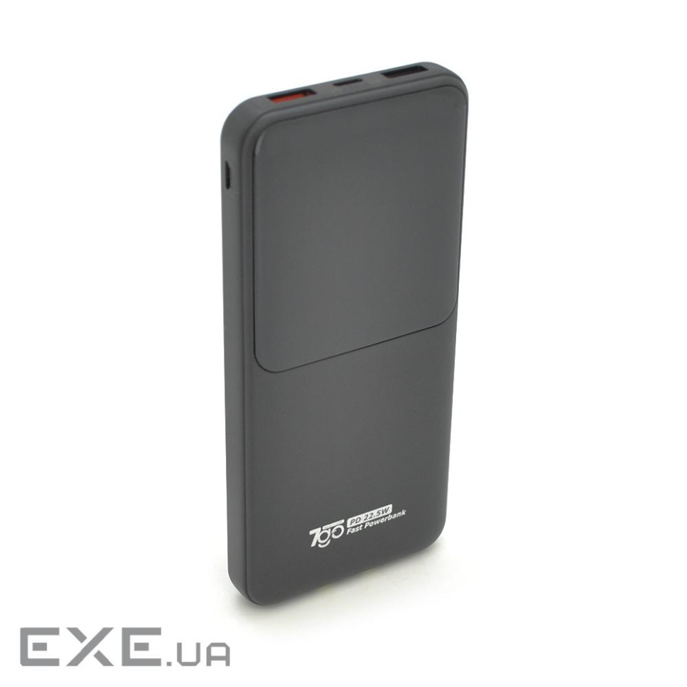 Powerbank 7go GPW-06 10000mAh, 22.5W, Кабель Type-C + Lighting, 0,250 kg, Black, Box