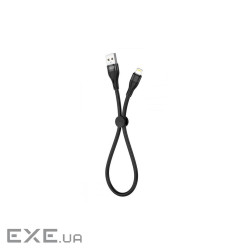 Дата кабель USB 2.0 AM to Lightning 0.25m 2.4A black XO (XO-NB179-025-BK)