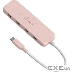Хаб J5create JCH345ER-N USB-C на 4 USB-С, червоний