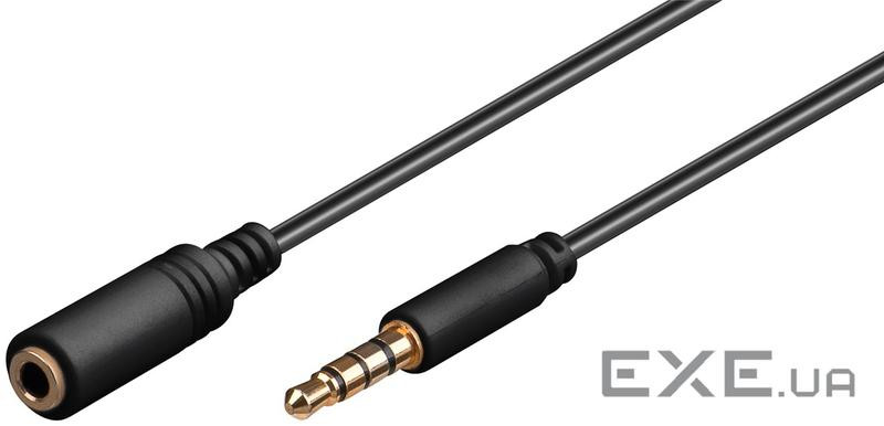 Кабель Goobay аудіо-подовжувач Jack 3.5mm 4pin M/F 2.0m,Shielded Cu (75.06.2479-100)