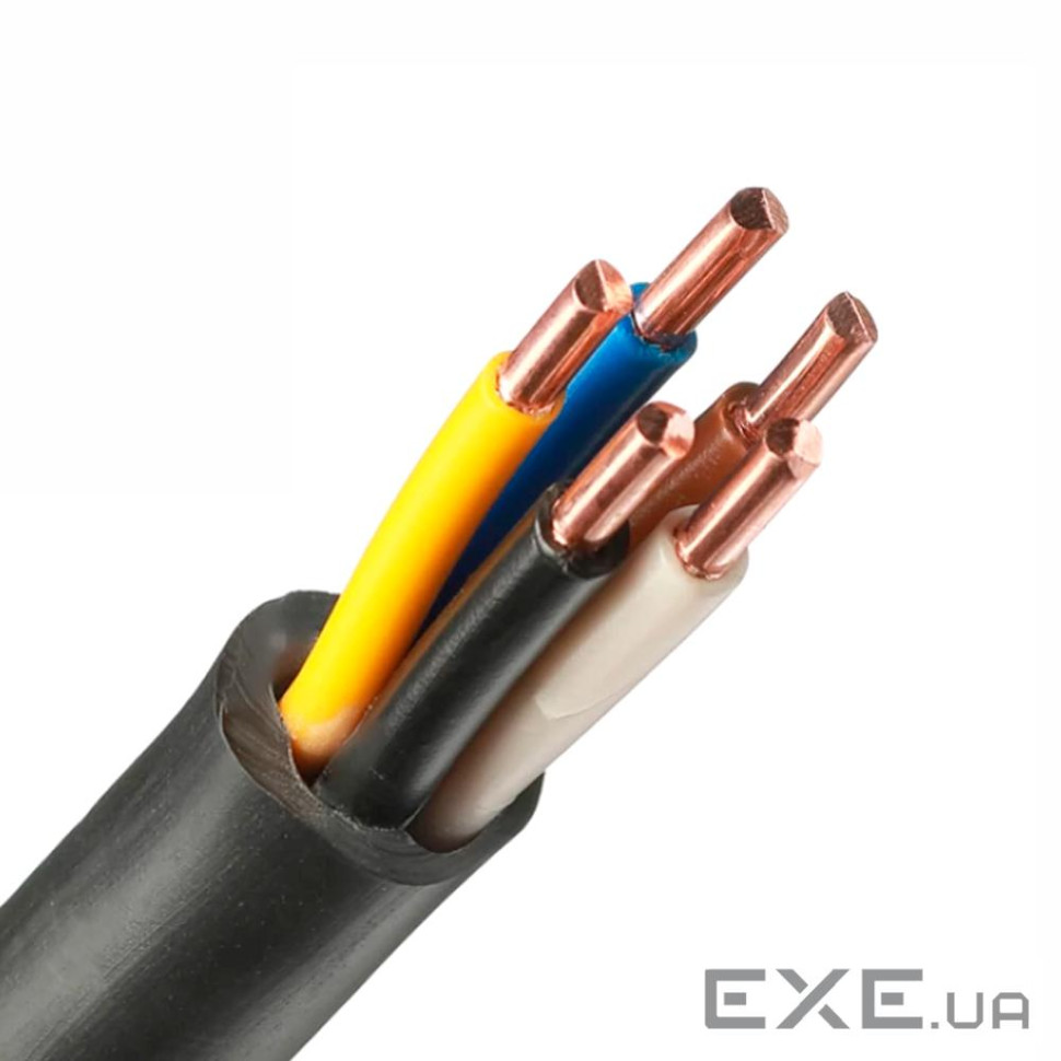 Кабель Одескабель ВВГ 5*2,5 (ож) -0,66 ціна за метр бухта 100 м. чорний (15296 100м) )