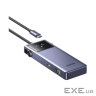 Концентратор Ugreen USB-C 7-in-1 3xUSB + 1xUSB-C + HDMI + RJ45 + PD 100W CM888 gray (45155)