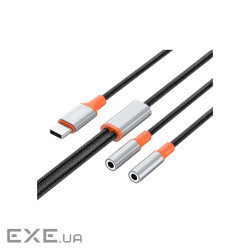 Перехідник USB-C to 2x3.5mm F 1.0m NB-R269B black XO (NB-R269B.black)