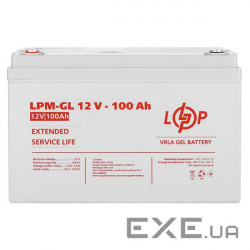 Accumulator battery LOGICPOWER LPM-GL 12 - 100 AH (12В, 100Ач) (3871)