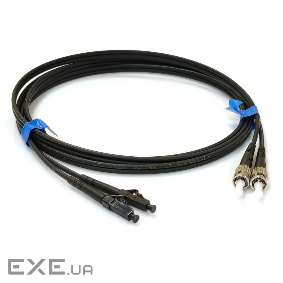 Патчкорд ST/UPC-LC/UPC MM (G50-OM3) 50м Duplex чорний (UPC-50STLC(MM)D(ON)BK)