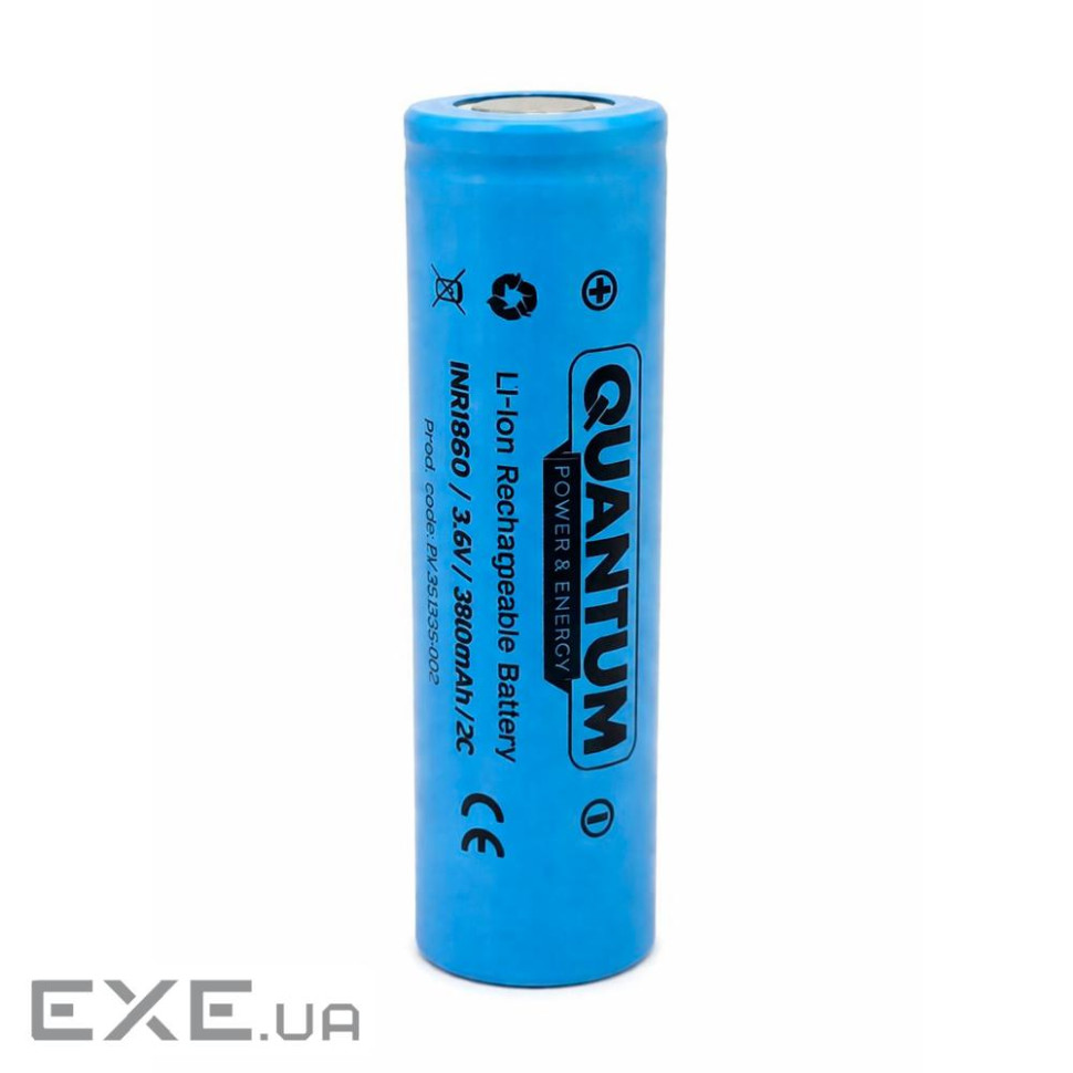Акумулятор 18650 Li-Ion QUANTUM INR18650FT 3800mAh 2C, 3.6V, Blue