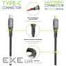 Дата кабель USB-C to Lightning 1.2m CBGPD30WTL1 30W grey Intaleo (1283126518089)