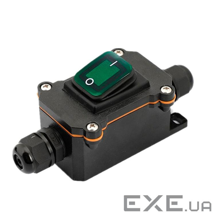 Перемикач зовнішнього монтажу, зелена кнопка, двосторонній висновок, IP65, 12-24V, (YT-OMS12-24 / G) , IP65, 12-24V, (YT