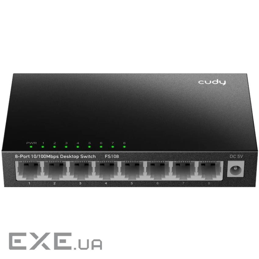 Комутатор Cudy FS108, 8 портовий 10/100 Mbps Metal Switch (FS108_EU_V3.0)
