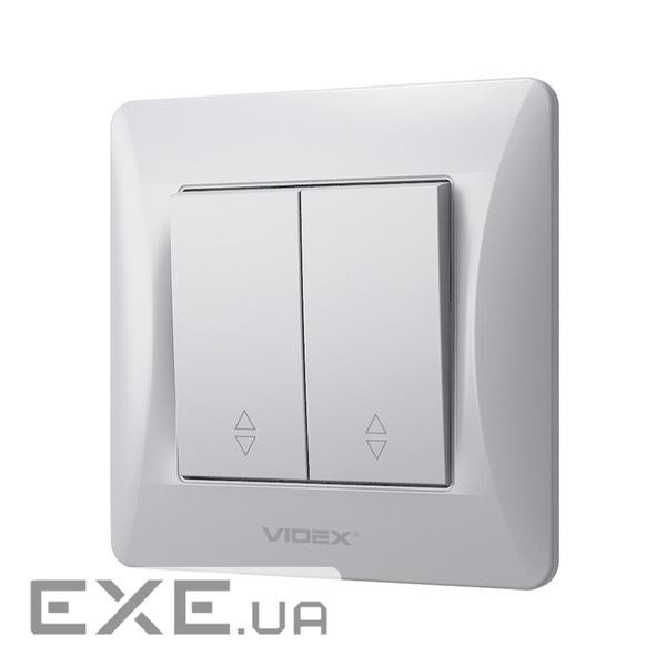 Перемикач Videx BINERA 2кл прохідний срібний йшов (VF-BNSW2P-SS)