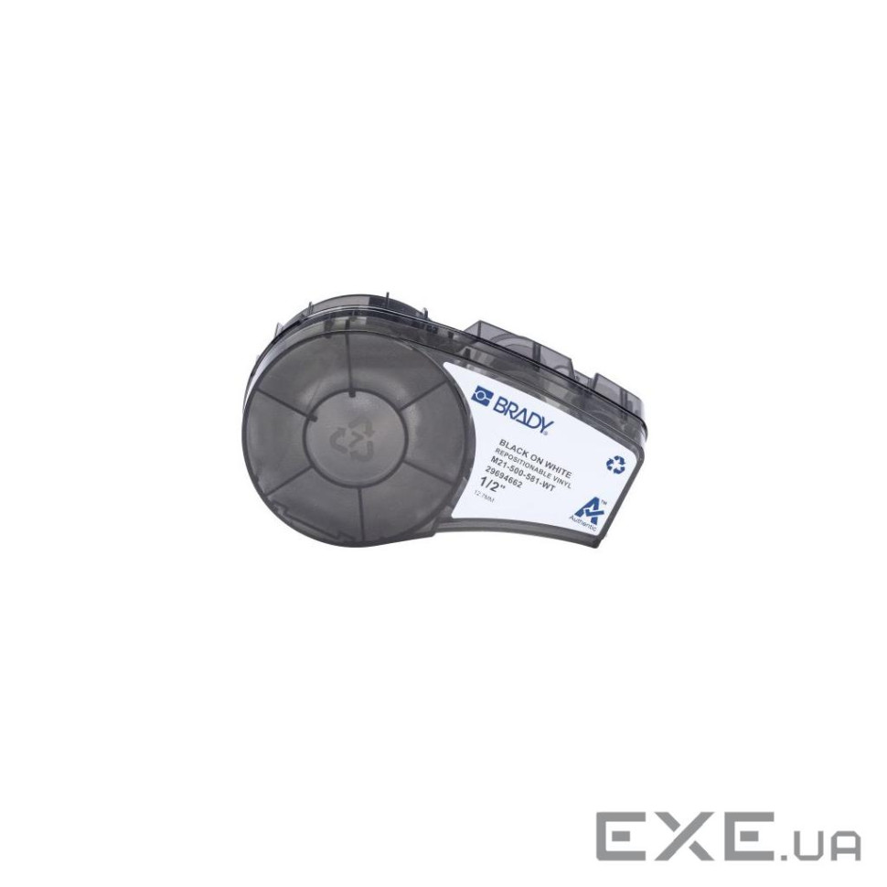 Стрічка для принтера етикеток Brady M21-500-581-WT, пересувна етикетка, 12.7мм х 6.4м, blac (152246)