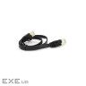 Патч-корд літій плоский WEEPDA, UTP, RJ45, Cat.7, 0.5m, Cu, чорний (PCMF-CU7 / 0.5Bk)